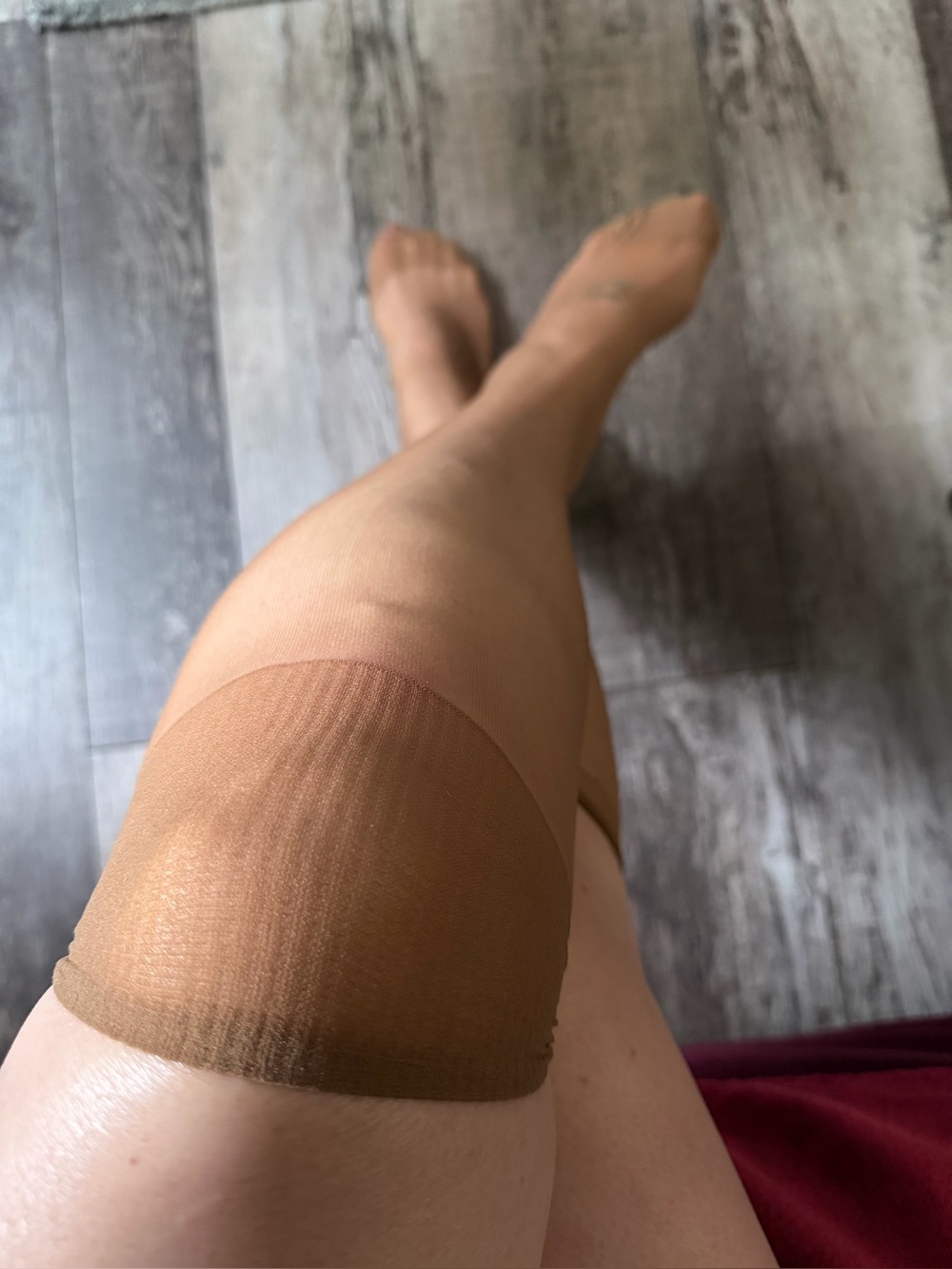 Worn knee high stockings